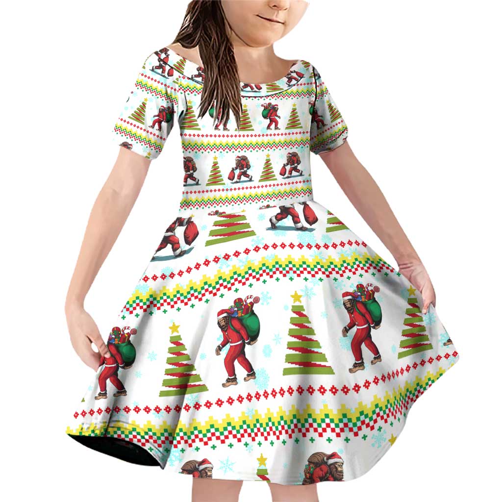 Amazing Bigfoot Christmas Family Matching Off Shoulder Short Dress and Hawaiian Shirt Xmas Holiday Patterns - Wonder Print Shop