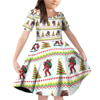 Amazing Bigfoot Christmas Family Matching Off Shoulder Short Dress and Hawaiian Shirt Xmas Holiday Patterns - Wonder Print Shop