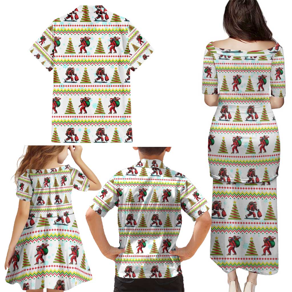 Amazing Bigfoot Christmas Family Matching Puletasi and Hawaiian Shirt Xmas Holiday Patterns - Wonder Print Shop