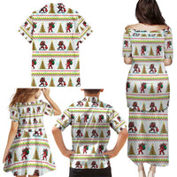 Amazing Bigfoot Christmas Family Matching Puletasi and Hawaiian Shirt Xmas Holiday Patterns - Wonder Print Shop
