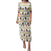Amazing Bigfoot Christmas Family Matching Puletasi and Hawaiian Shirt Xmas Holiday Patterns - Wonder Print Shop