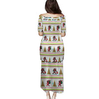 Amazing Bigfoot Christmas Family Matching Puletasi and Hawaiian Shirt Xmas Holiday Patterns - Wonder Print Shop