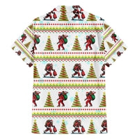 Amazing Bigfoot Christmas Family Matching Short Sleeve Bodycon Dress and Hawaiian Shirt Xmas Holiday Patterns - Wonder Print Shop