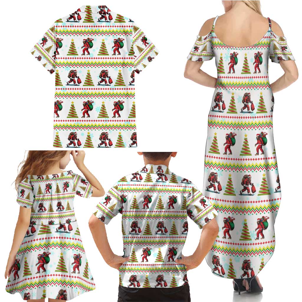 Amazing Bigfoot Christmas Family Matching Summer Maxi Dress and Hawaiian Shirt Xmas Holiday Patterns - Wonder Print Shop