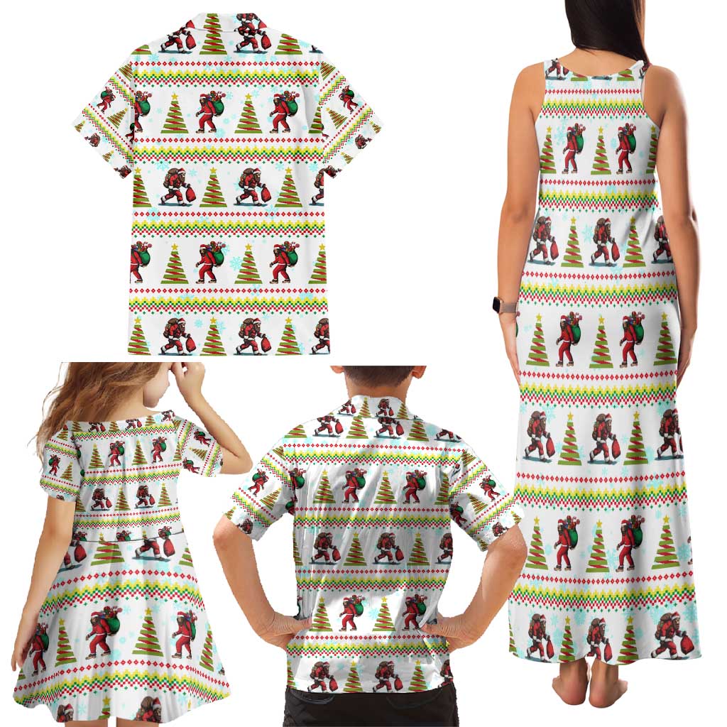 Amazing Bigfoot Christmas Family Matching Tank Maxi Dress and Hawaiian Shirt Xmas Holiday Patterns - Wonder Print Shop