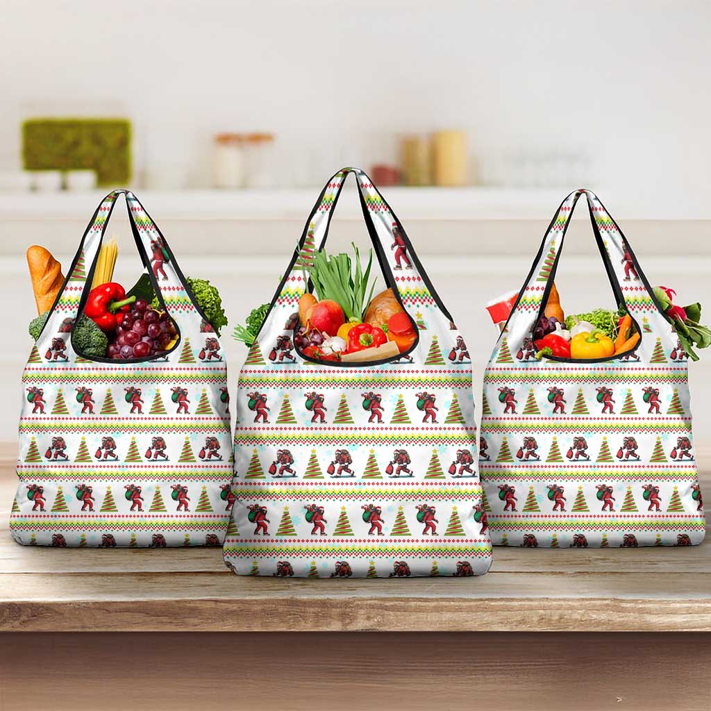 Amazing Bigfoot Christmas Grocery Bag Xmas Holiday Patterns - Wonder Print Shop