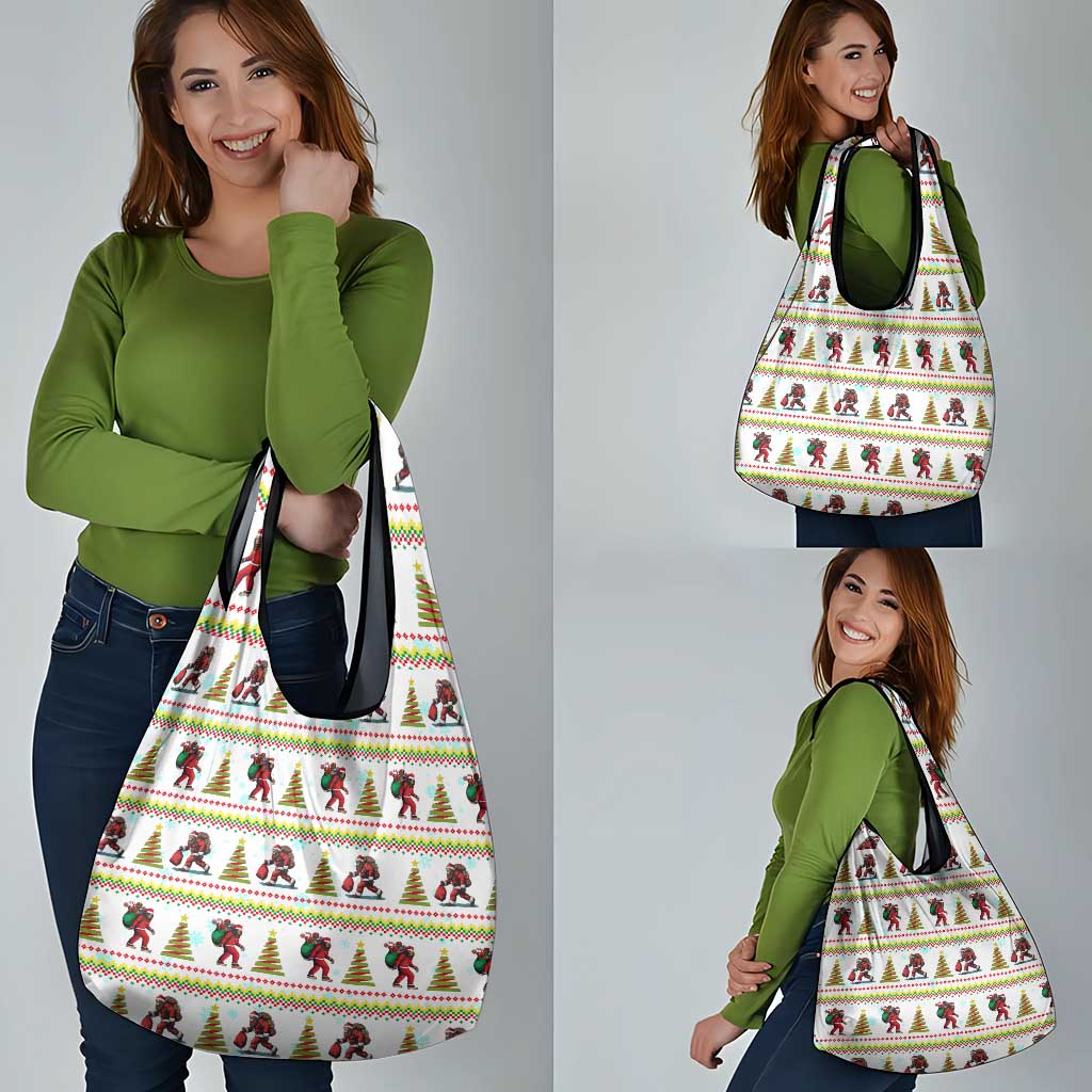 Amazing Bigfoot Christmas Grocery Bag Xmas Holiday Patterns - Wonder Print Shop