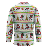 Amazing Bigfoot Christmas Hockey Jersey Xmas Holiday Patterns - Wonder Print Shop