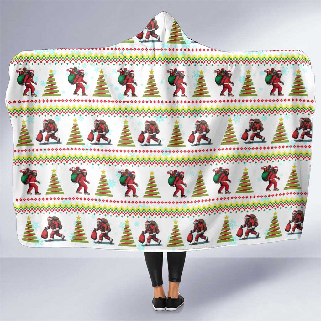 Amazing Bigfoot Christmas Hooded Blanket Xmas Holiday Patterns - Wonder Print Shop