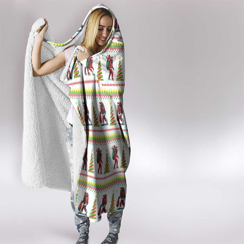 Amazing Bigfoot Christmas Hooded Blanket Xmas Holiday Patterns - Wonder Print Shop
