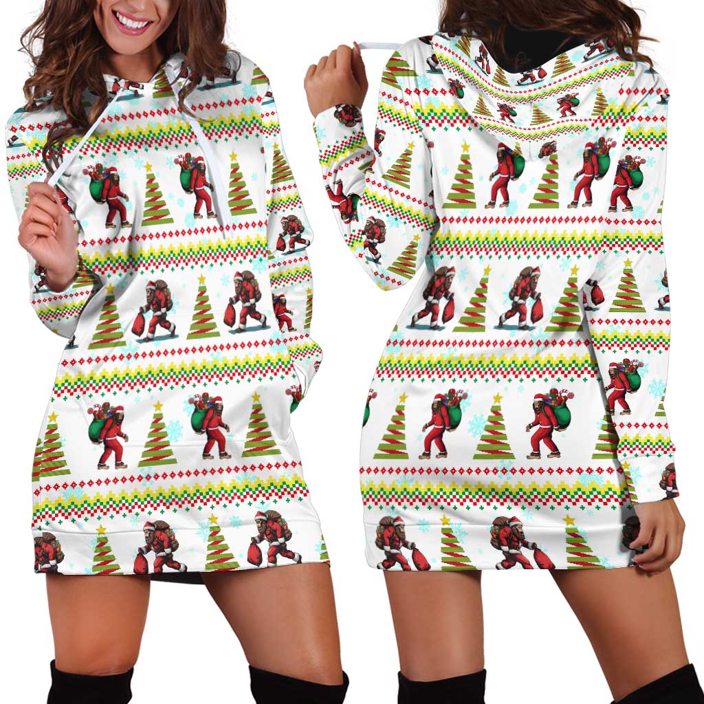 Amazing Bigfoot Christmas Hoodie Dress Xmas Holiday Patterns - Wonder Print Shop
