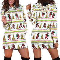 Amazing Bigfoot Christmas Hoodie Dress Xmas Holiday Patterns - Wonder Print Shop