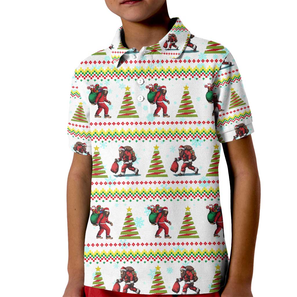 Amazing Bigfoot Christmas Kid Polo Shirt Xmas Holiday Patterns - Wonder Print Shop