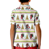 Amazing Bigfoot Christmas Kid Polo Shirt Xmas Holiday Patterns - Wonder Print Shop