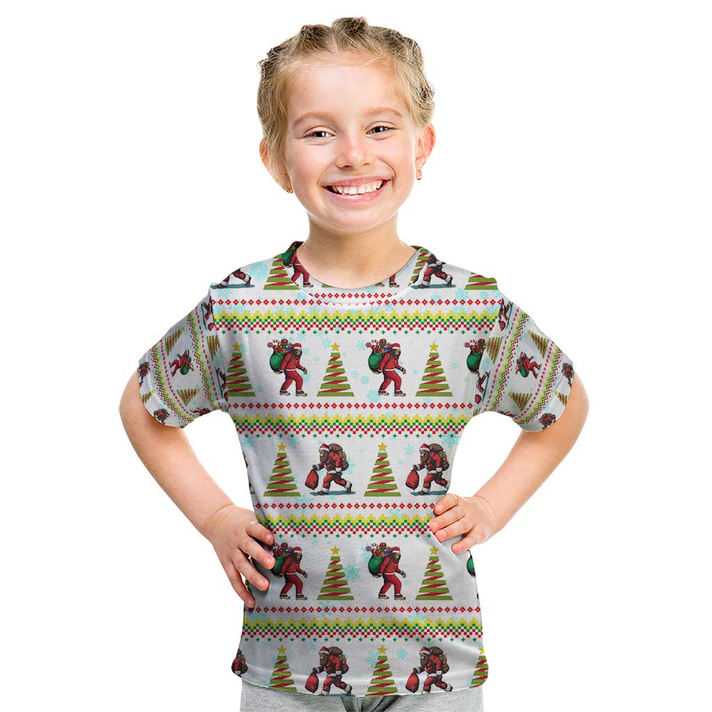 Amazing Bigfoot Christmas Kid T Shirt Xmas Holiday Patterns - Wonder Print Shop
