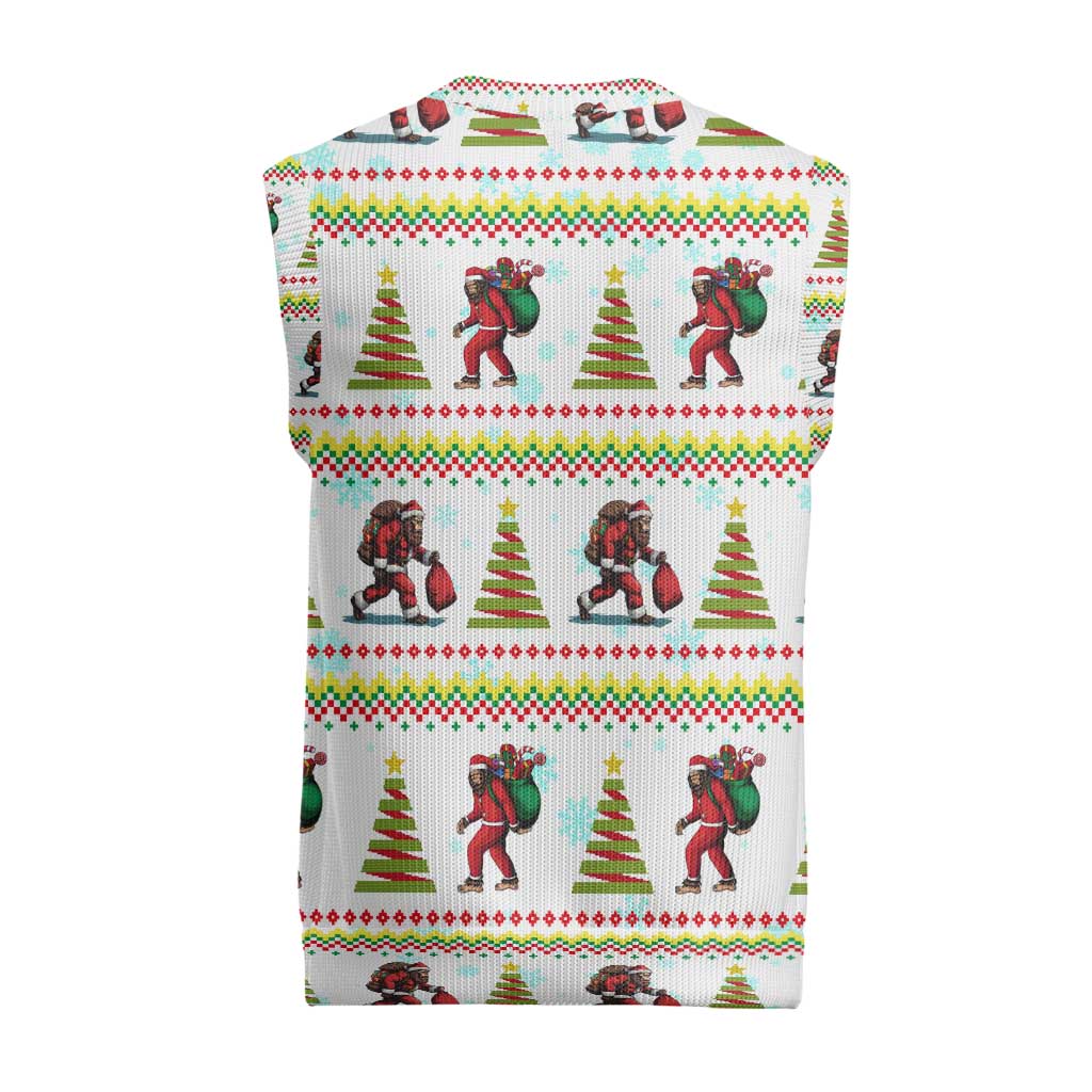 Amazing Bigfoot Christmas Knitted V-Neck Vest Xmas Holiday Patterns - Wonder Print Shop