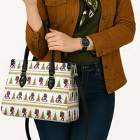 Amazing Bigfoot Christmas Leather Bag Xmas Holiday Patterns - Wonder Print Shop