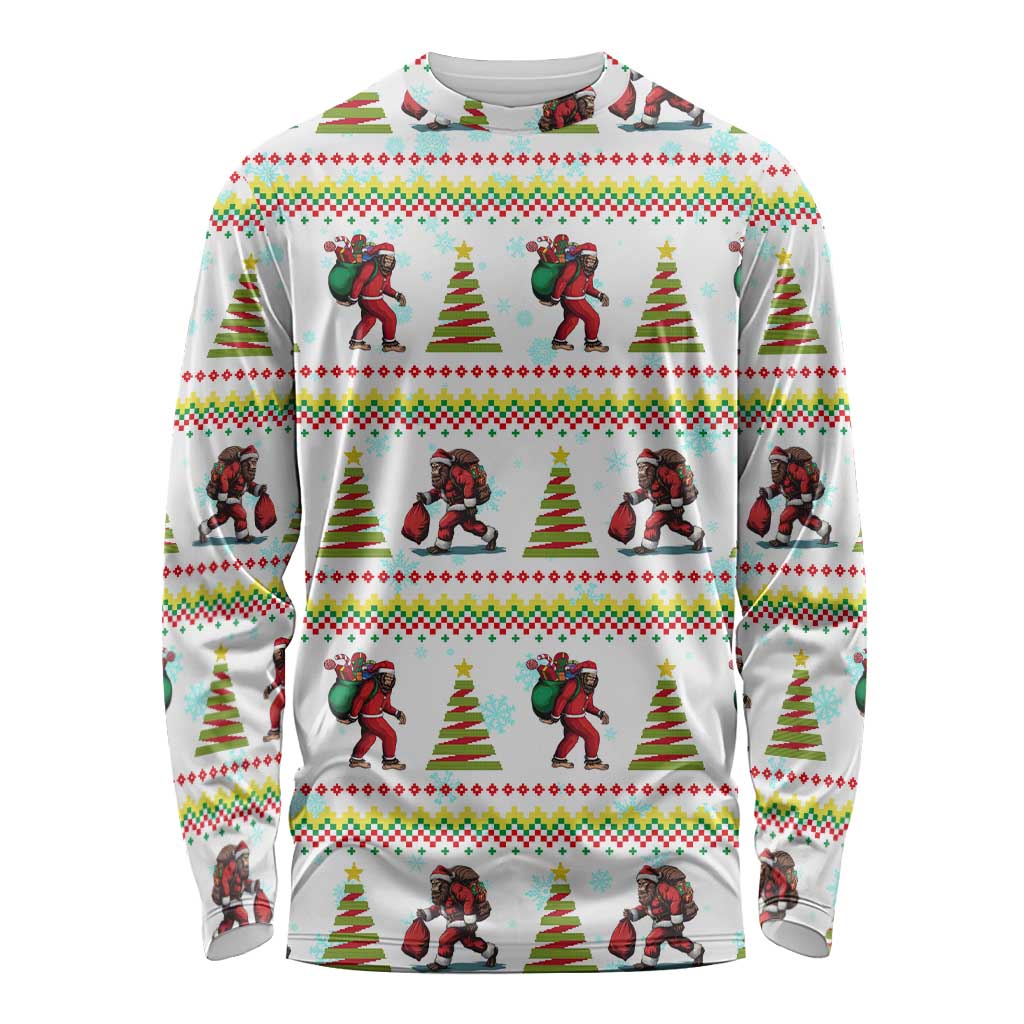 Amazing Bigfoot Christmas Long Sleeve Shirt Xmas Holiday Patterns - Wonder Print Shop
