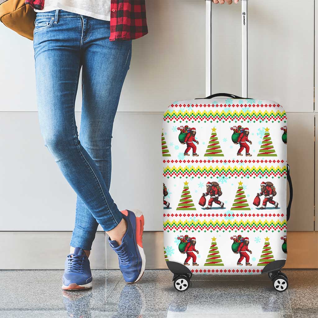 Amazing Bigfoot Christmas Luggage Cover Xmas Holiday Patterns - Wonder Print Shop