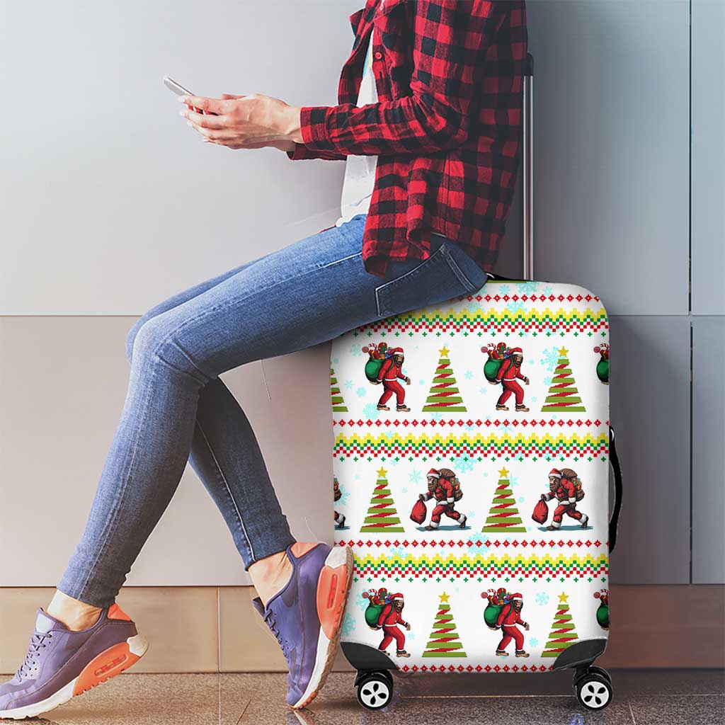 Amazing Bigfoot Christmas Luggage Cover Xmas Holiday Patterns - Wonder Print Shop