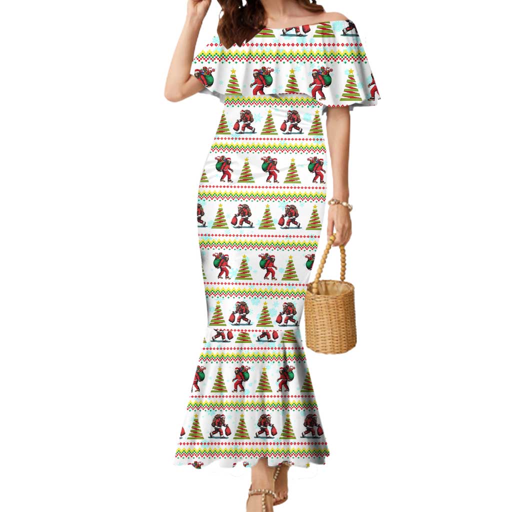 Amazing Bigfoot Christmas Mermaid Dress Xmas Holiday Patterns - Wonder Print Shop