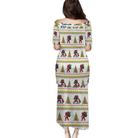 Amazing Bigfoot Christmas Puletasi Xmas Holiday Patterns - Wonder Print Shop