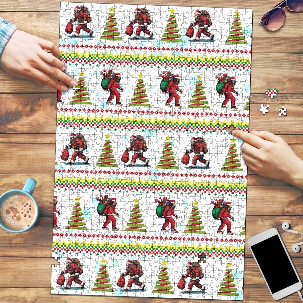 Amazing Bigfoot Christmas Puzzle Xmas Holiday Patterns - Wonder Print Shop
