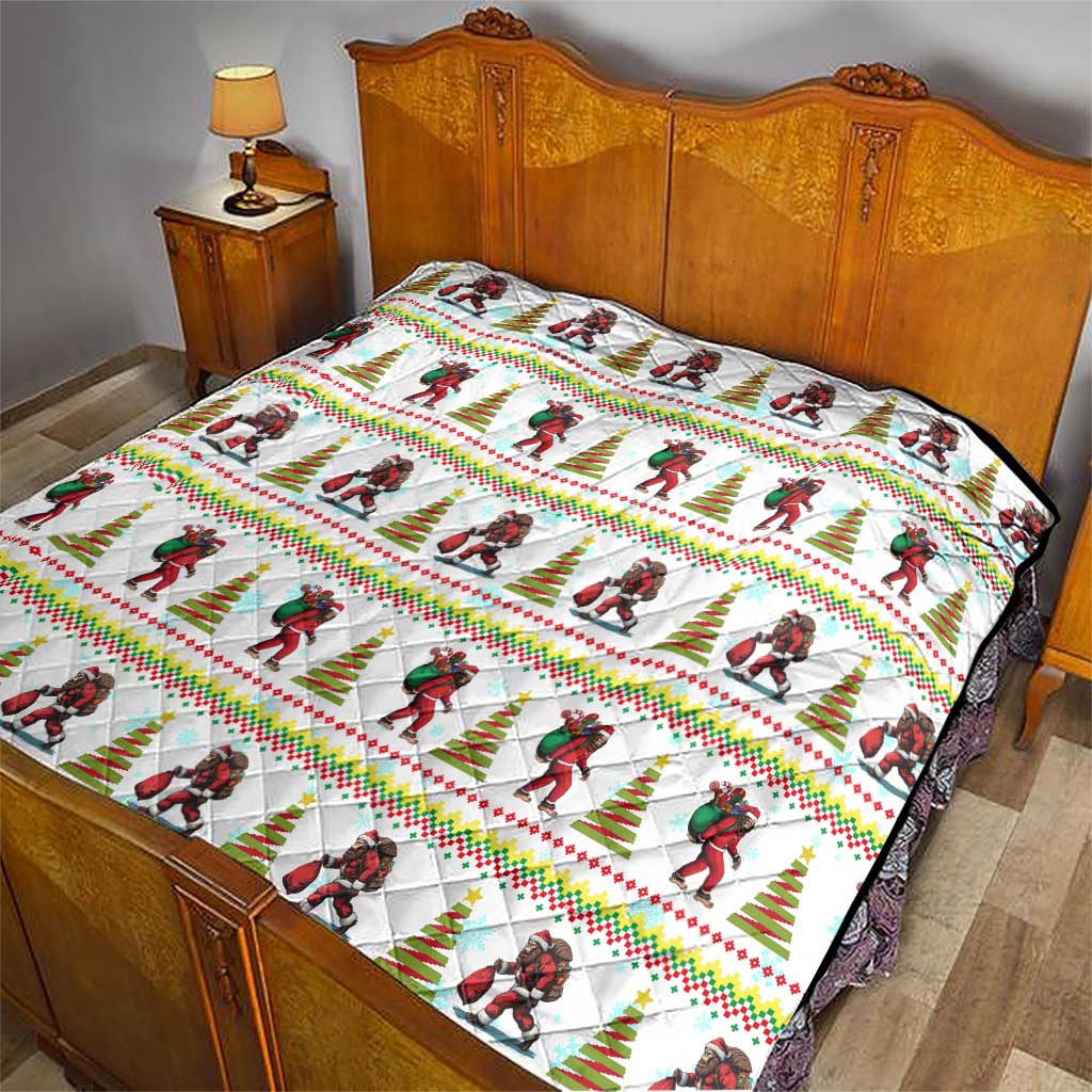 Amazing Bigfoot Christmas Quilt Xmas Holiday Patterns - Wonder Print Shop