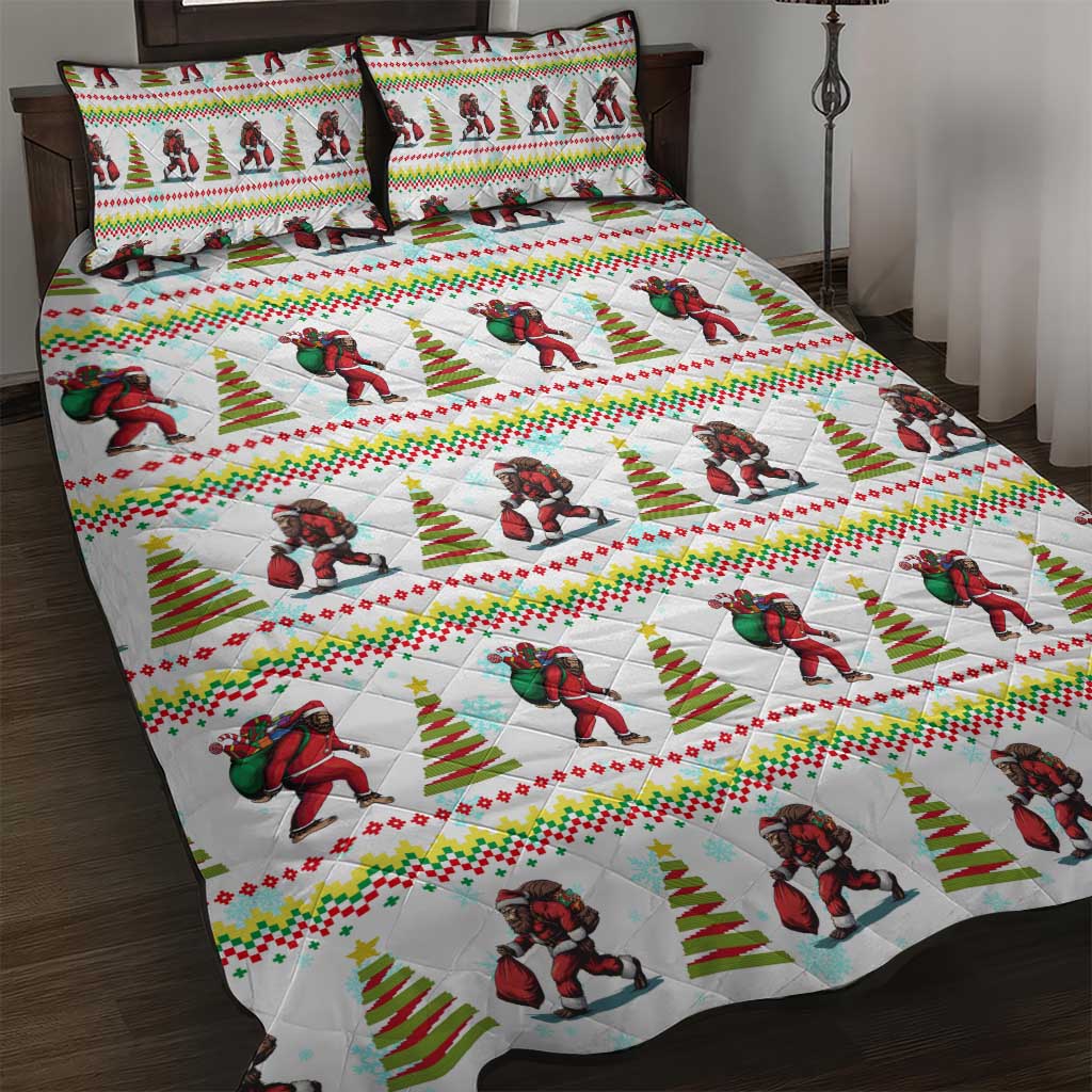 Amazing Bigfoot Christmas Quilt Bed Set Xmas Holiday Patterns - Wonder Print Shop