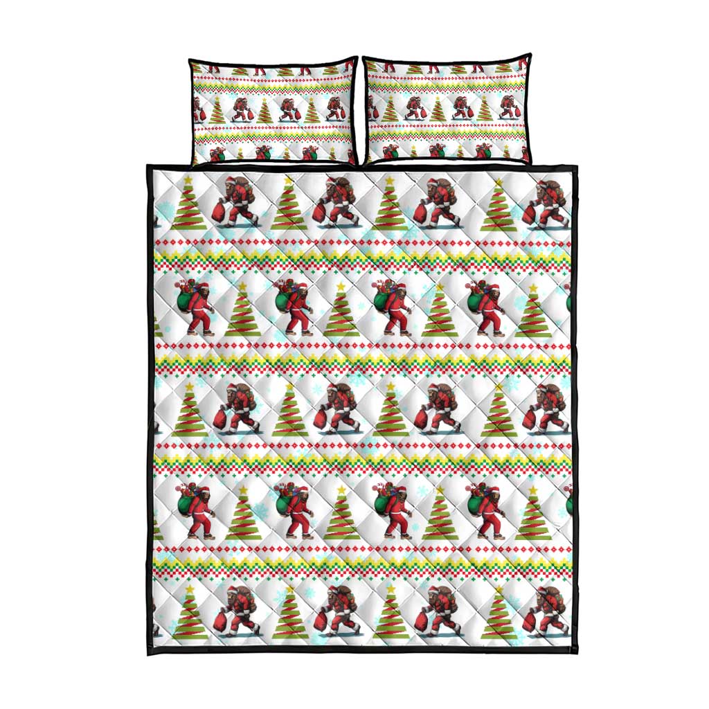 Amazing Bigfoot Christmas Quilt Bed Set Xmas Holiday Patterns - Wonder Print Shop