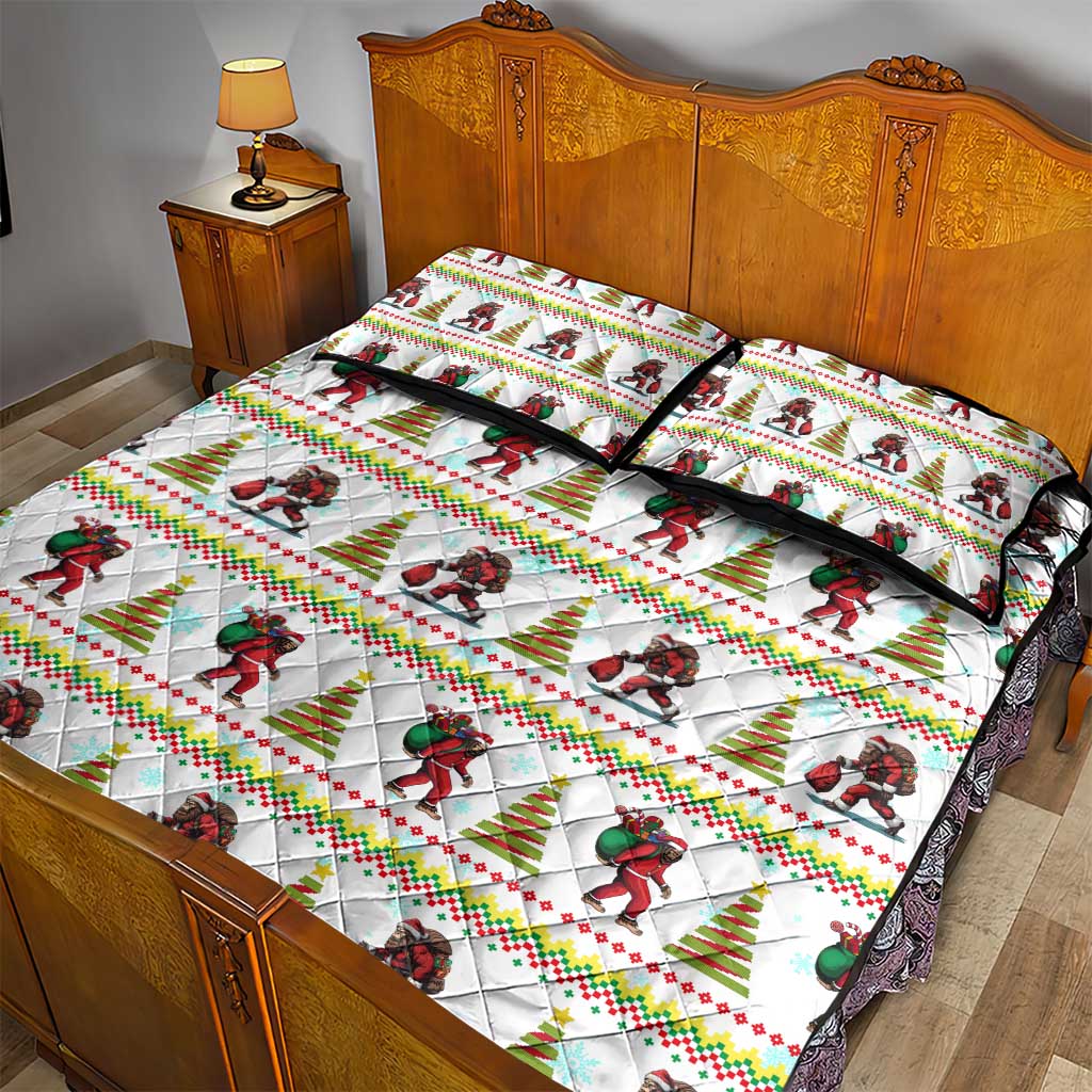 Amazing Bigfoot Christmas Quilt Bed Set Xmas Holiday Patterns - Wonder Print Shop