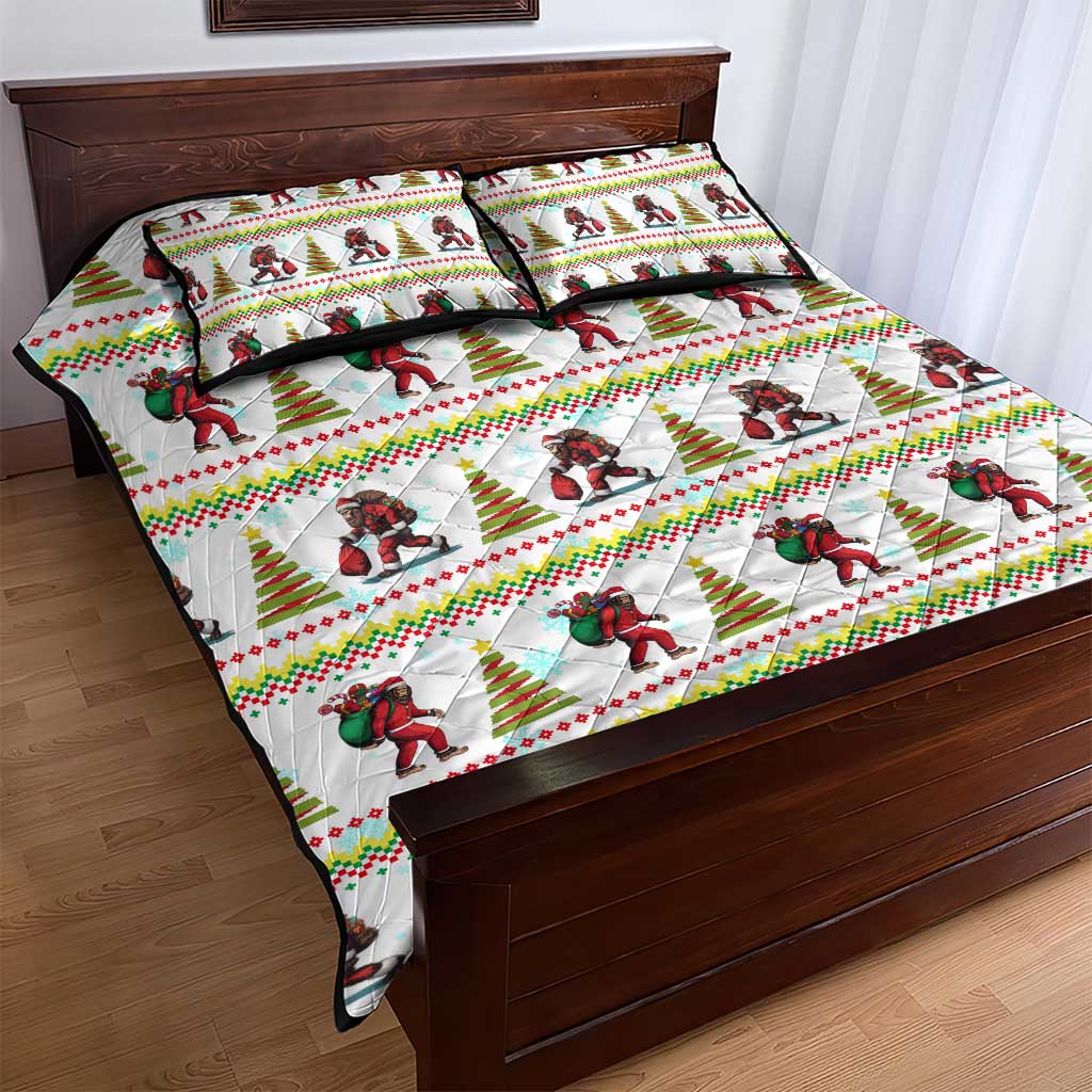 Amazing Bigfoot Christmas Quilt Bed Set Xmas Holiday Patterns - Wonder Print Shop