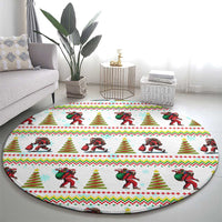 Amazing Bigfoot Christmas Round Carpet Xmas Holiday Patterns - Wonder Print Shop