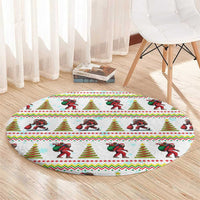 Amazing Bigfoot Christmas Round Carpet Xmas Holiday Patterns - Wonder Print Shop