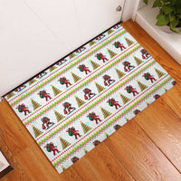 Amazing Bigfoot Christmas Rubber Doormat Xmas Holiday Patterns - Wonder Print Shop