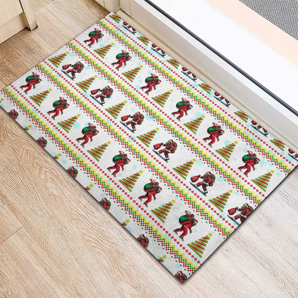 Amazing Bigfoot Christmas Rubber Doormat Xmas Holiday Patterns - Wonder Print Shop