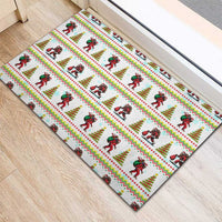 Amazing Bigfoot Christmas Rubber Doormat Xmas Holiday Patterns - Wonder Print Shop