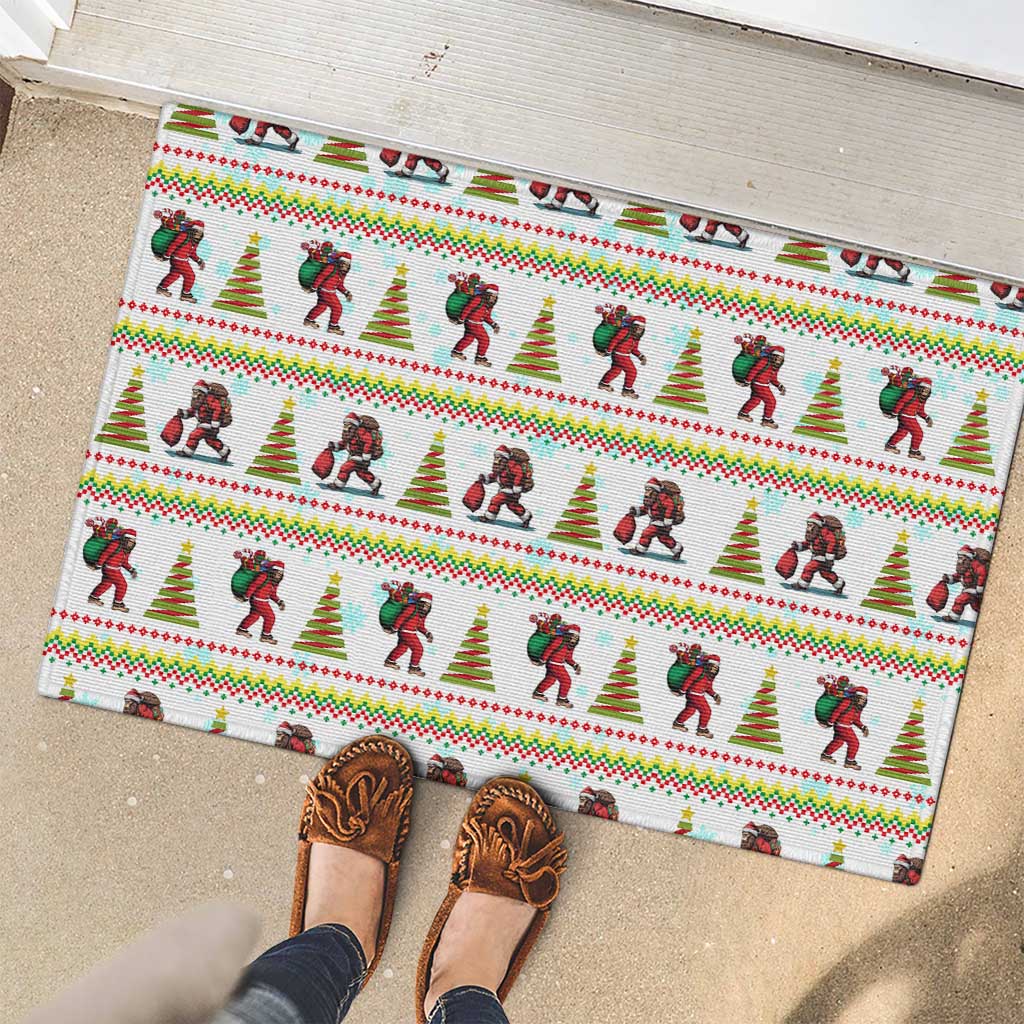 Amazing Bigfoot Christmas Rubber Doormat Xmas Holiday Patterns - Wonder Print Shop
