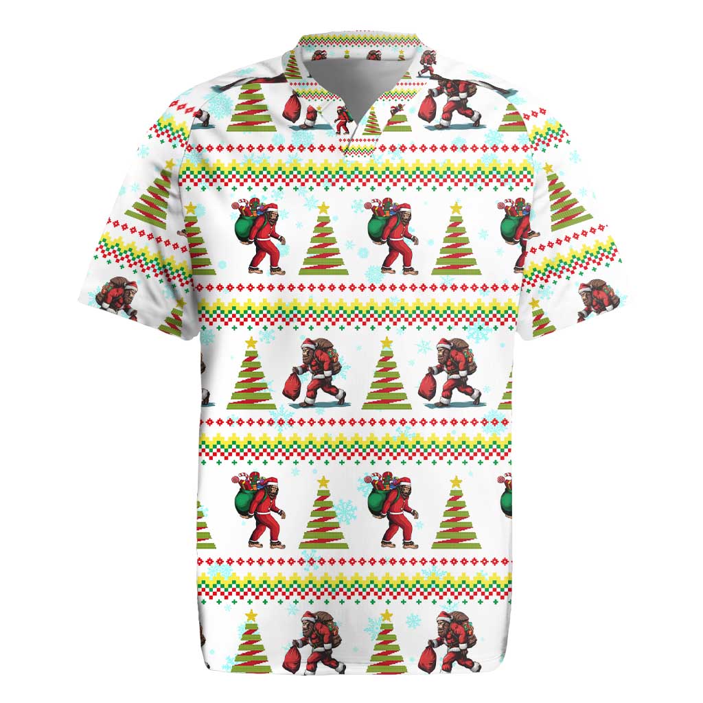 Amazing Bigfoot Christmas Rugby Jersey Xmas Holiday Patterns - Wonder Print Shop