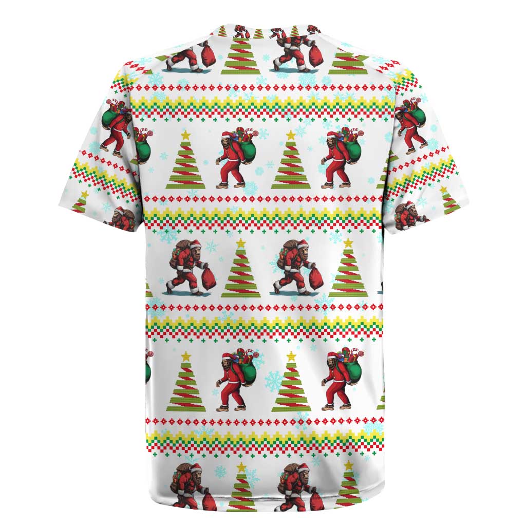Amazing Bigfoot Christmas Rugby Jersey Xmas Holiday Patterns - Wonder Print Shop