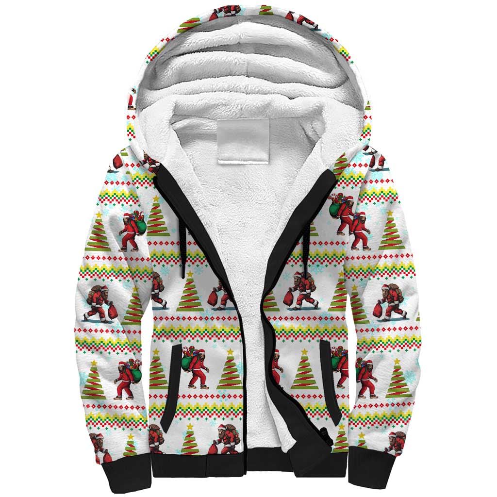 Amazing Bigfoot Christmas Sherpa Hoodie Xmas Holiday Patterns - Wonder Print Shop