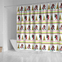 Amazing Bigfoot Christmas Shower Curtain Xmas Holiday Patterns - Wonder Print Shop