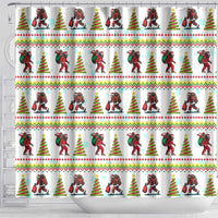 Amazing Bigfoot Christmas Shower Curtain Xmas Holiday Patterns - Wonder Print Shop