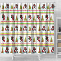 Amazing Bigfoot Christmas Shower Curtain Xmas Holiday Patterns - Wonder Print Shop