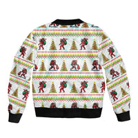 Amazing Bigfoot Christmas Sleeve Zip Bomber Jacket Xmas Holiday Patterns - Wonder Print Shop