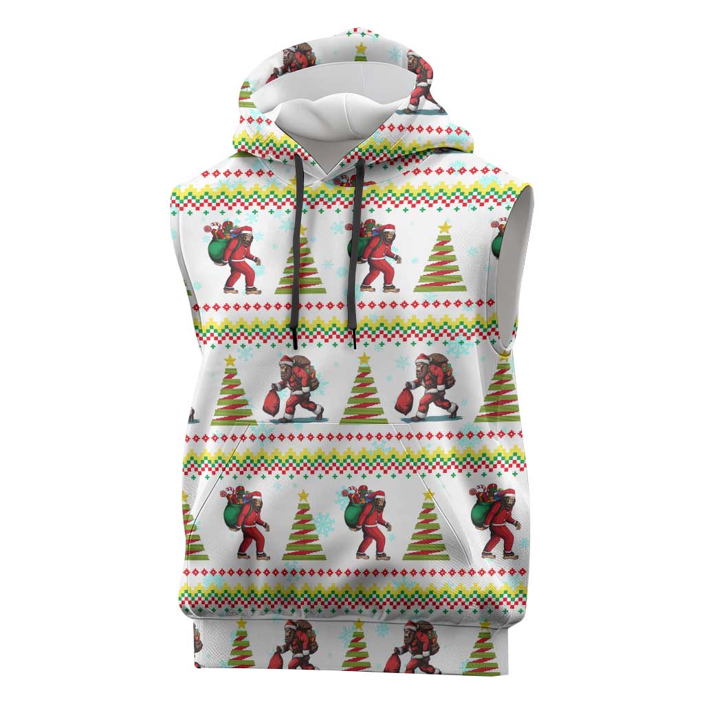 Amazing Bigfoot Christmas Sleeveless Hoodie Xmas Holiday Patterns - Wonder Print Shop