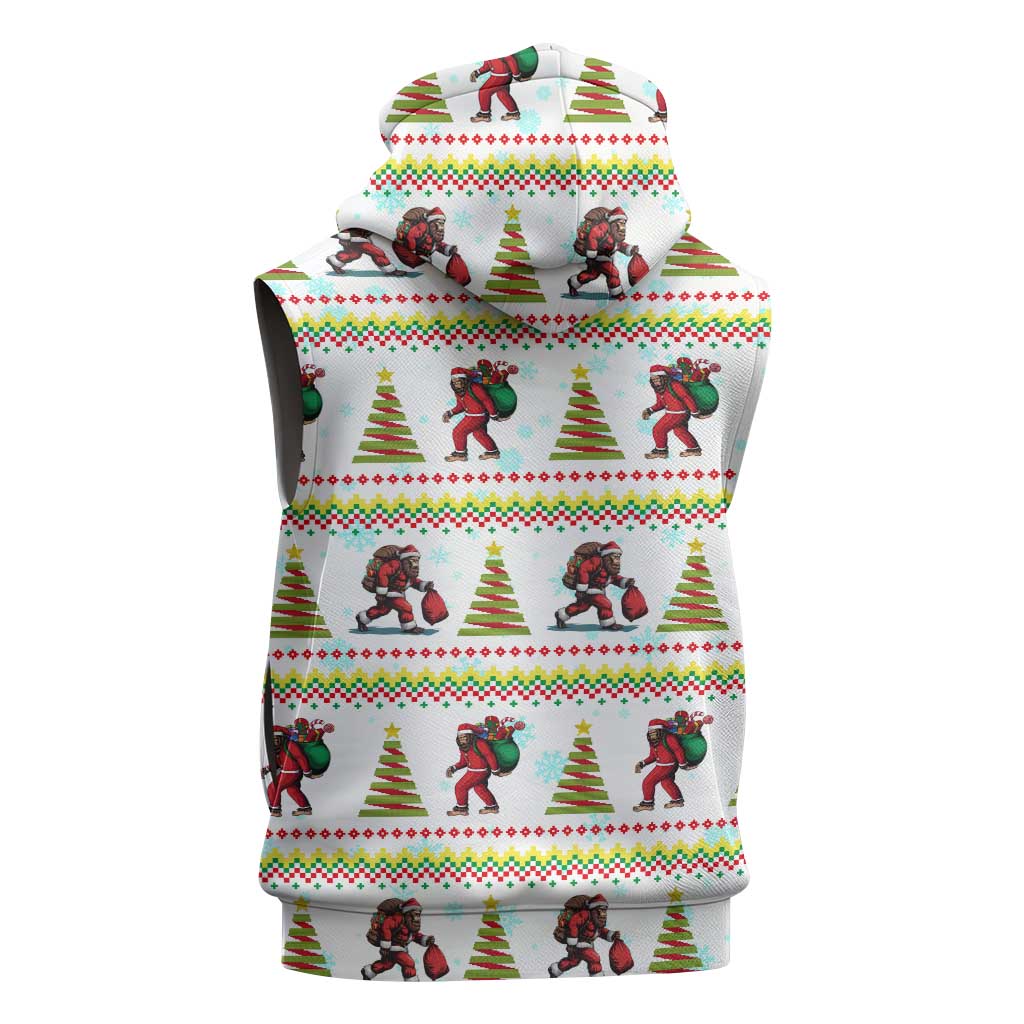Amazing Bigfoot Christmas Sleeveless Hoodie Xmas Holiday Patterns - Wonder Print Shop