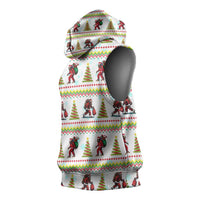 Amazing Bigfoot Christmas Sleeveless Hoodie Xmas Holiday Patterns - Wonder Print Shop