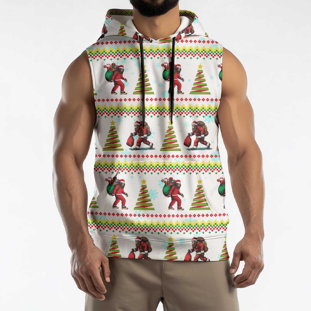 Amazing Bigfoot Christmas Sleeveless Hoodie Xmas Holiday Patterns - Wonder Print Shop