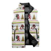 Amazing Bigfoot Christmas Sleeveless Puffer Jacket Xmas Holiday Patterns - Wonder Print Shop